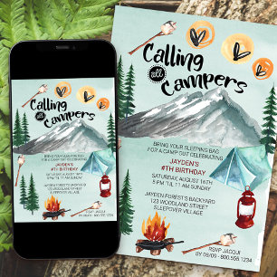 Invitación Aventura de Camping Llamada a Todos los Campistas