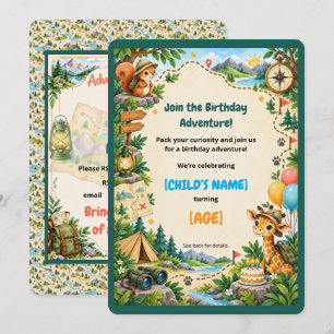 Invitación Aventura de cumpleaños del pequeño explorador Anim