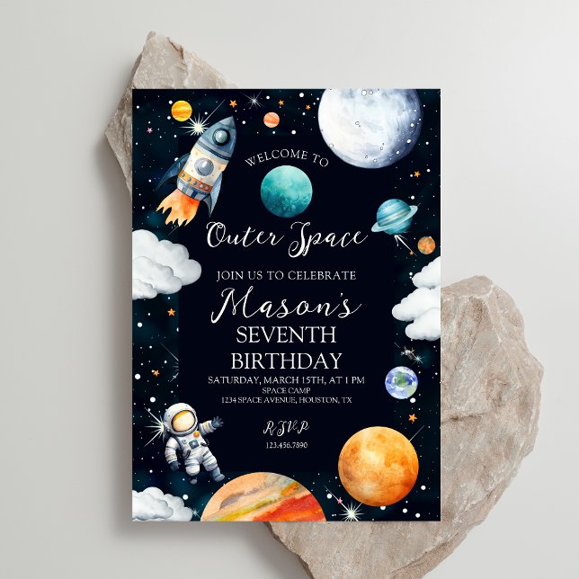 Invitación Aventura de cumpleaños en el espacio exterior con  (Subido por el creador)