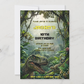 Invitación Aventura de cumpleaños en el mundo Jurásico de la