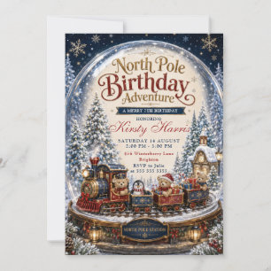 Invitación Aventura de cumpleaños en el Polo Norte