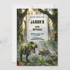 Invitación Aventura de cumpleaños épica del rugido de la jung