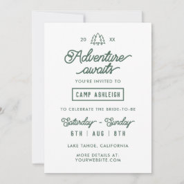 Invitación Aventura de Despedida de Soltera en el Campamento 