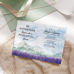 Invitación Aventura de lavanda de montaña Comienzo Cena de en