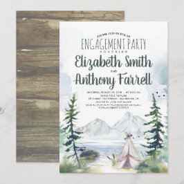 Invitación Aventura de Montañas Boho Fiesta de Compromiso