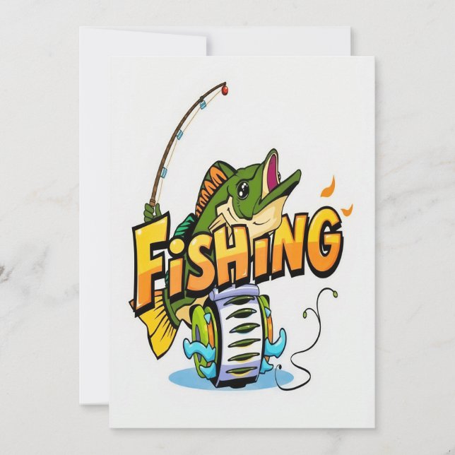 Invitación Aventura de pesca divertida (Anverso)