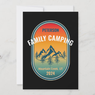 Invitación Aventura de puesta de sol vintage de camping famil