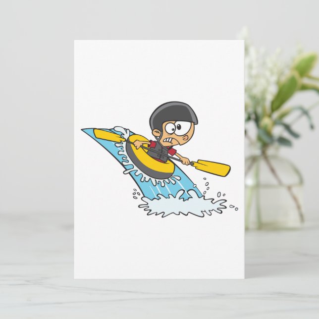 Invitación Aventura de Rafting Whitewater con niño asustado (Anverso de pie)