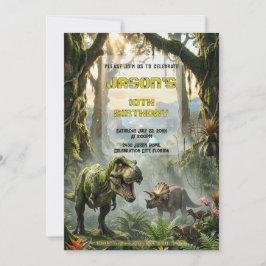 Invitación Aventura de Rugido en la Jungla del T-Rex Jurásico