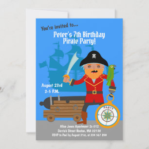 Invitación Aventura del capitán del pirata Partido del Cumple