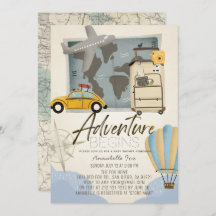 Aventura empieza Mapa de Viajes Baby Shower