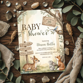 Invitación Aventura en el Bosque Es un Niño Baby Shower