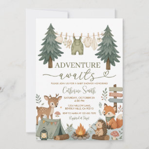 Invitación Aventura en el bosque espera Ropa de bebé para duc