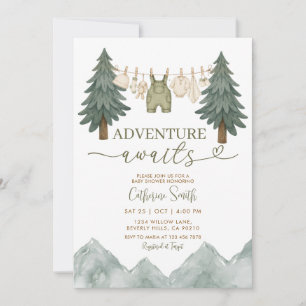 Invitación Aventura en el bosque espera Ropa de bebé para la