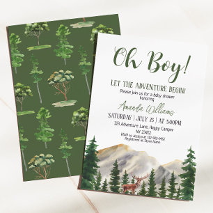 Invitación Aventura en el bosque Oh Chico Shower de bebé