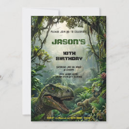 Invitación Aventura en el Mundo Prehistórico del T-Rex de la