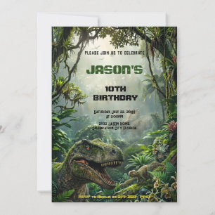 Invitación Aventura en el Mundo Prehistórico del T-Rex de la 