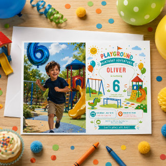 Invitación Aventura en el Parque de Juegos Cumpleaños 6