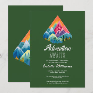 Invitación Aventura en la Montaña Espera por Ducha de Bebe