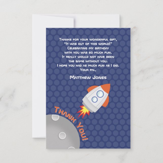 Invitación Aventura espacial (Anverso)