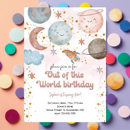 Invitación Aventura espacial de cumpleaños infantil fuera de