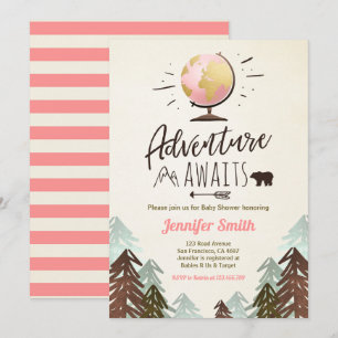 Invitación Aventura espera a Baby ducha invitar a Vintage Chi