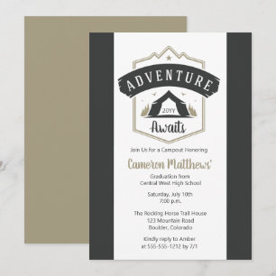 Invitación Aventura espera a la fiesta de graduación de campi