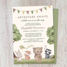 Aventura Espera Animales del Bosque Baby Shower