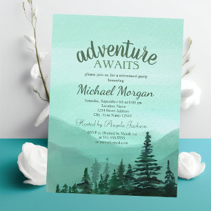 Invitación Aventura Espera Bosque Montañas Verde Jubilación