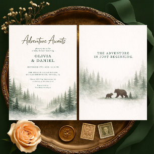 Invitación Aventura espera Ducha de Bebé para Parejas del Bos