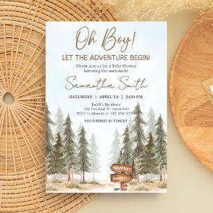 Invitación Aventura Espera Fiesta de Bienvenida de Bosque par