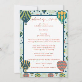 Invitación Aventura espera la Baby Shower de Hot Air Balloon 