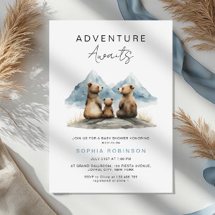Invitación Aventura Espera Osos Marrones Safari Baby Shower