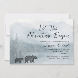 Invitación Aventura Espera Osos Rústicos Del Bosque Fiesta De