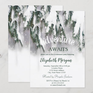 Invitación Aventura Espera Pino Invernal Nieve Jubilación