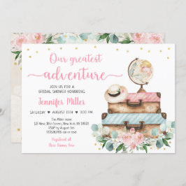 Invitación Aventura Floral Rosa Viaje Británica Ducha