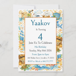 Invitación Aventura Náutica Moderna Cumpleaños Infantil 4 Año