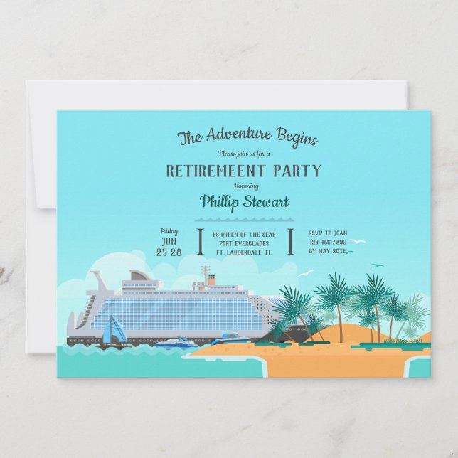 Invitación Aventura para cruceros (Anverso)
