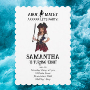 Invitación Aventura pirata chica