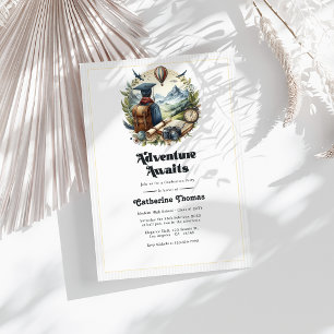 Invitación Aventura Retro Vintage Espera Fiesta de Graduación