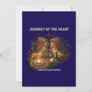 Invitación Aventura Romántica de Senderismo   Viaje del Coraz