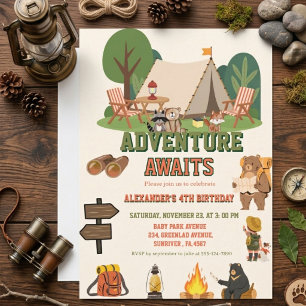 Invitación Aventura safari salvaje cumpleaños bosque