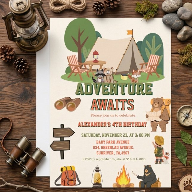 Invitación Aventura safari salvaje cumpleaños bosque (Subido por el creador)