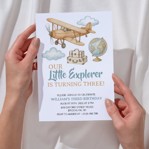 Invitación Aventura Viaje Pequeño Explorador Cumpleaños