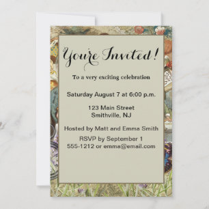 Invitación Aventuras Clásicas de Alicia en la Fiesta del Té d