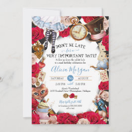 Invitación Aventuras en Wonderland Mad Tea Fiesta Birthday