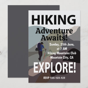 Invitación Aventuras Senderismo Explorar Montañas Amantes del