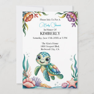 Invitación Aventuras Submarinas con Tortuga Pequeña 