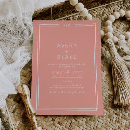 Invitación AVERY Boda mínimo de corales blandos Rubor Peach
