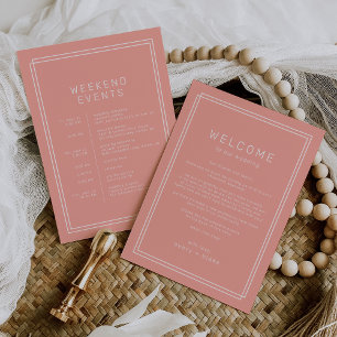Invitación AVERY Boda mínimo de Rubor Itinerario fin de seman